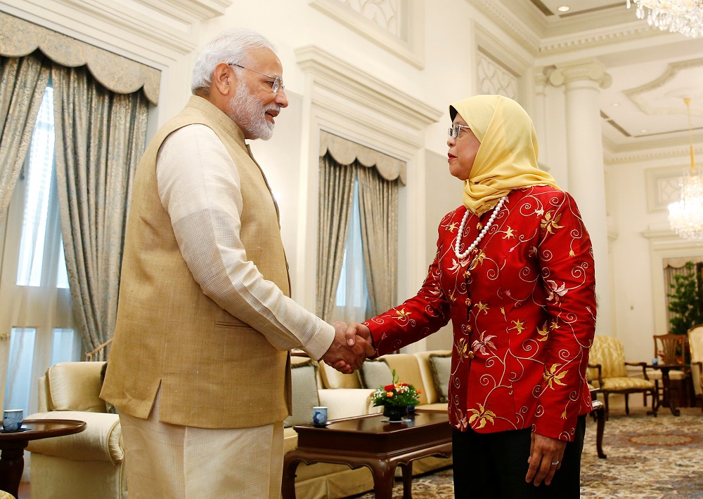 India's Prime Minister Narendra Modi meets with Singapore's President Halimah Yacob at the Istana in Singapore June 1, 2018. u00e2u20acu201d Reuters pic