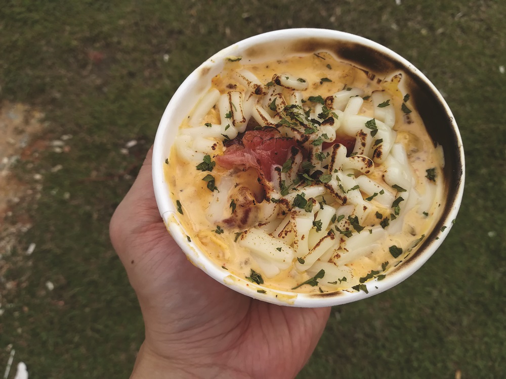 The mac and cheese at The Mac Malaysia is blowtorched to give it a nice char.