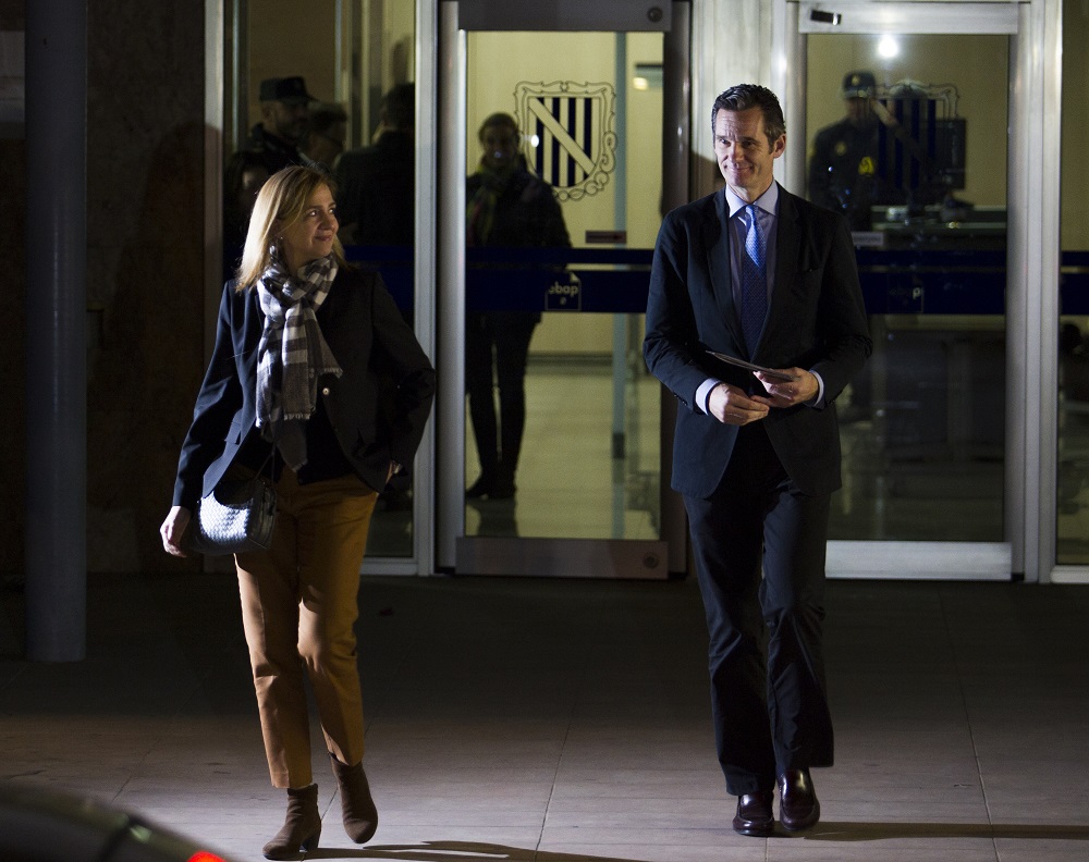 In this file photo taken on March 03, 2016 Spain's Princess Cristina and her husband, former Olympic handball player Inaki Urdangarin leave the courtroom in Palma de Mallorca. u00e2u20acu201d AFP pic 