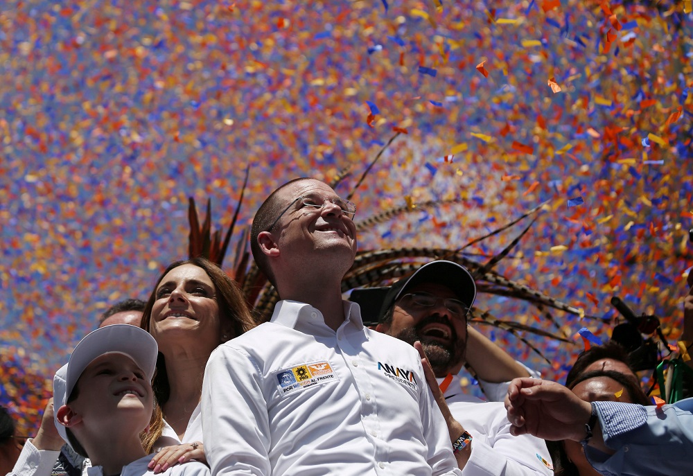 Ricardo Anaya, presidential candidate for the National Action Party (PAN) reacts during his closing campaign rally at the Angel of Independence monument in Mexico City, June 24, 2018. u00e2u20acu201d Reuters pic