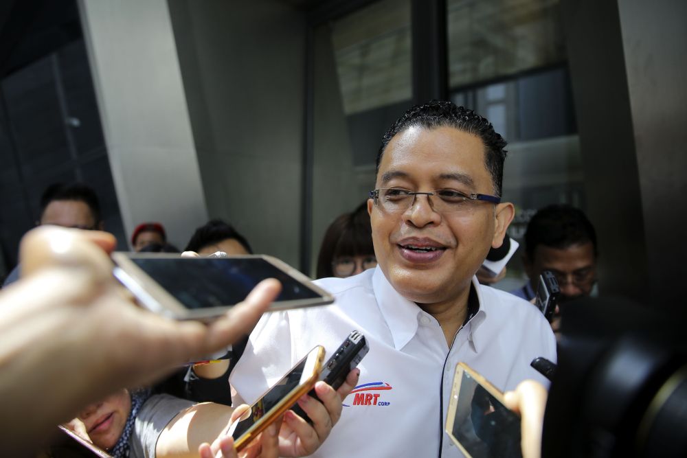 MRT Corp chief executive officer Datuk Seri Shahril Mokhtar speaks to reporters at the Ilham Tower in Kuala Lumpur June 22, 2018. u00e2u20acu2022 Picture by Yusof Mat Isa