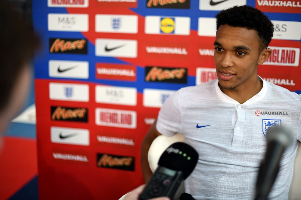 England's defender Trent Alexander-Arnold attends a open media day at St George's Park in Burton-on-Trent on June 5, 2018, ahead of their international friendly football matches against Costa Rica. u00e2u20acu201d AFP pic