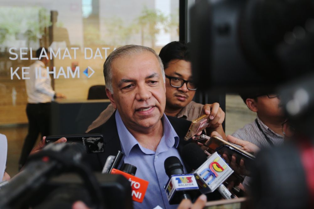 Bumiputera Retailers Organisation vice president Datuk Ameer Ali Mydin speaks to reporters outside the Ilham Tower in Kuala Lumpur June 5, 2018. u00e2u20acu201d Picture by Ahmad Zamzahuri