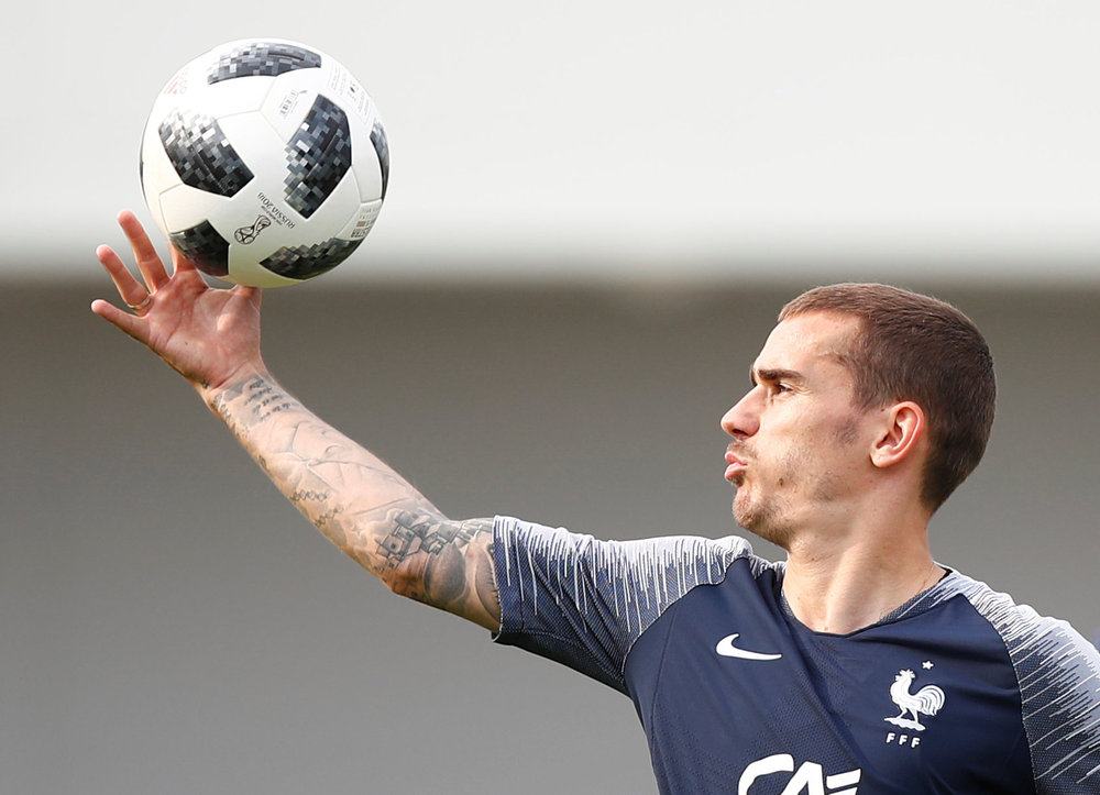 France's Antoine Griezmann during training in Moscow June 23, 2018. u00e2u20acu201d Reuters pic