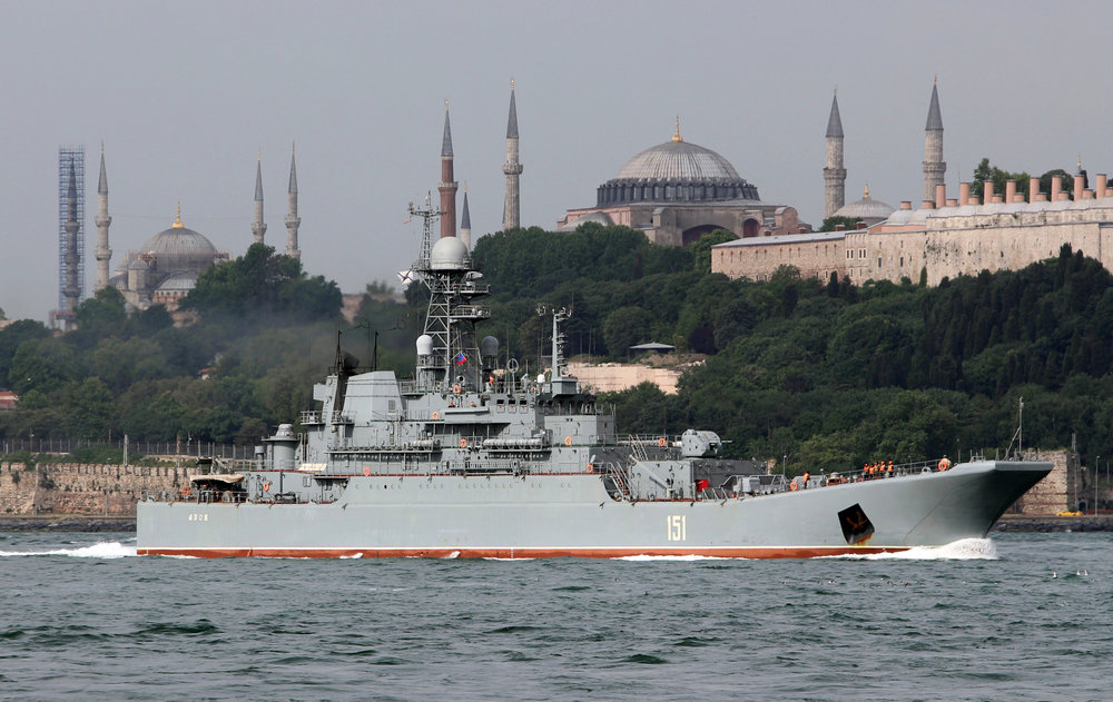 The Russian Navy's landing ship Azov sets sail in the Bosphorus, on its way to the Black Sea, in Istanbul, Turkey May 29, 2018. u00e2u20acu201d Reuters pic