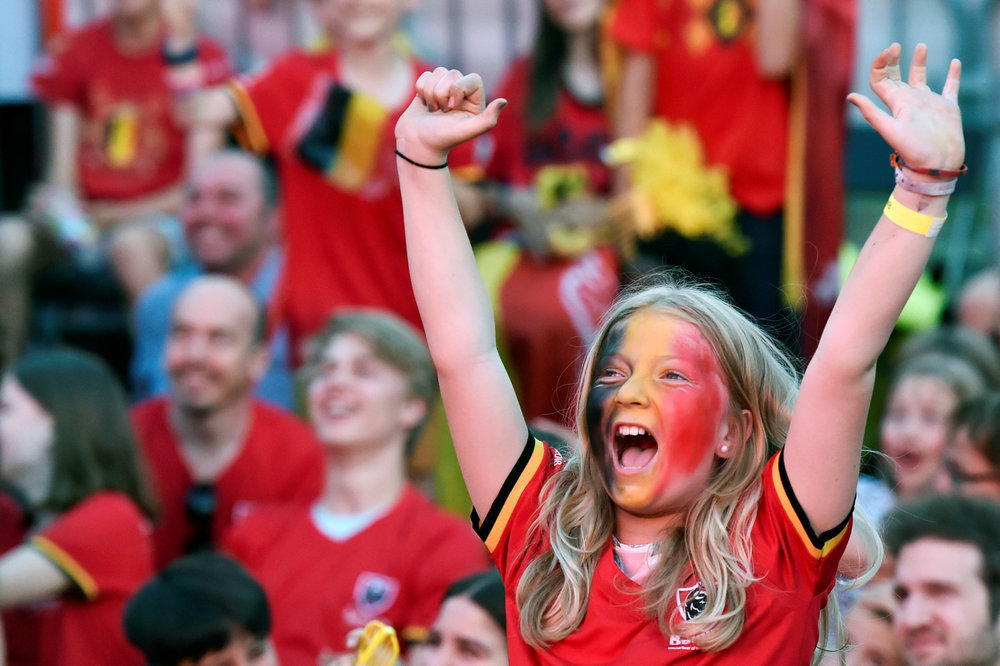 Belgian fans react as they watch the broadcast of the World Cup Group G match between Belgium and England in Brussels June 28, 2018. u00e2u20acu201d Reuters pic