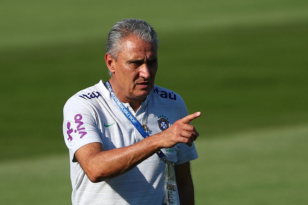 Brazil coach Tite during training at the team's training camp in Sochi June 24, 2018. u00e2u20acu201d Reuters picn