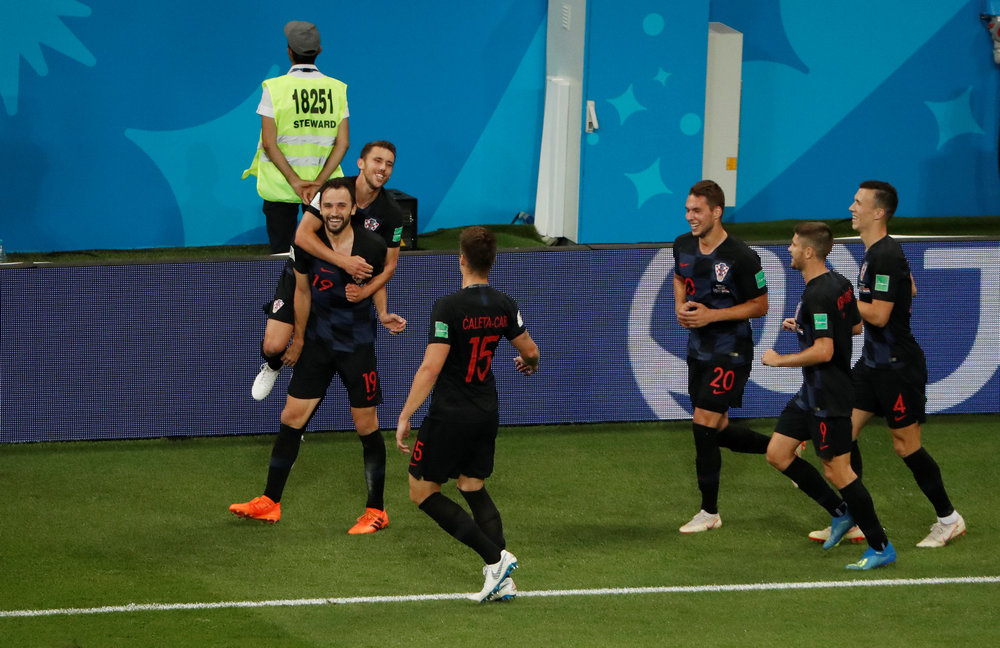 Milan Badelj celebrates scoring Croatia's first goal in the World Cup Group D match with Iceland in Rostov-on-Don June 26, 2018. u00e2u20acu201d Reuters pic