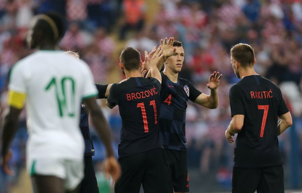Croatia's Ivan Perisic celebrates scoring their first goal with teammates against Senegal. u00e2u20acu2022 Reuters  pic