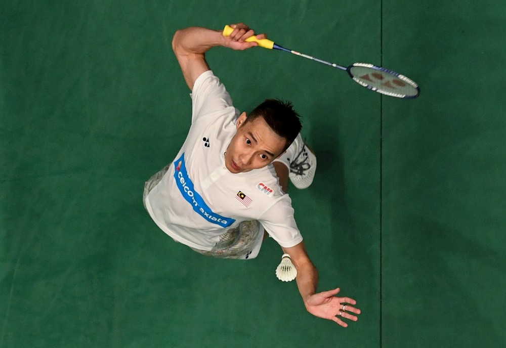 Lee Chong Wei ketika beraksi menentang pemain dari Korea Selatan Lee Hyun Il dalam pusingan kedua pada Kejohanan Badminton Terbuka Malaysia 2018 di Axiata Arena Jun 28, 2018. u00e2u20acu201d Foto Bernama