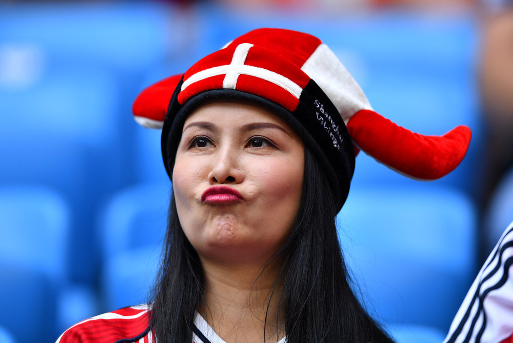 A Denmark fan before the World Cup Group C match with Australia in Samara  June 21, 2018. u00e2u20acu201d Reuters pic