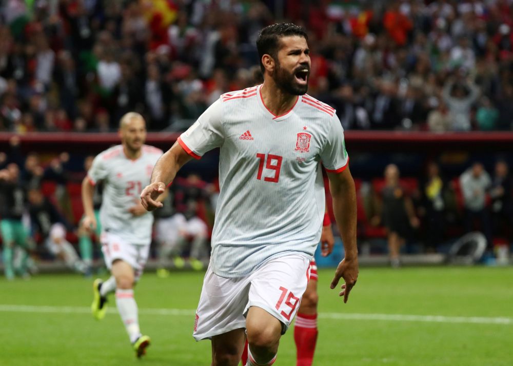 Spain's Diego Costa celebrates after scoring the first goal against Iran in Kazan June 20, 2018. u00e2u20acu2022 Reuters pic