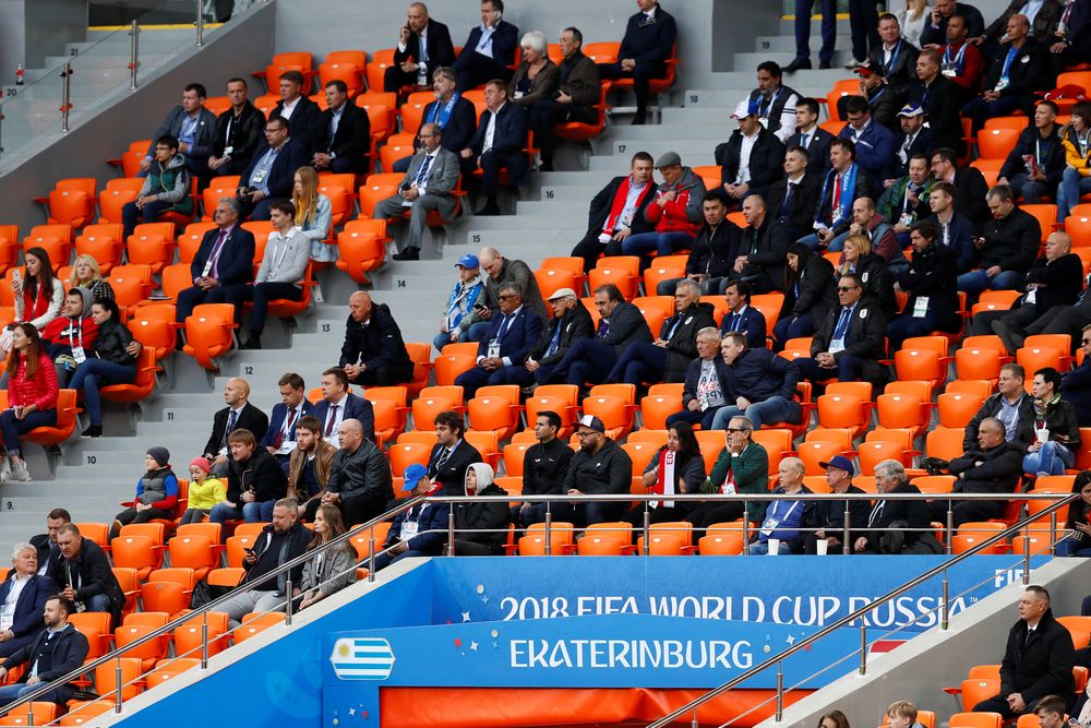 General view of empty seats in the stand during the World Cup Group A Egypt vs Uruguay match in Ekaterinburg Arena, Yekaterinburg, Russia u00e2u20acu201d June 15, 2018. u00e2u20acu201d Reuters pic