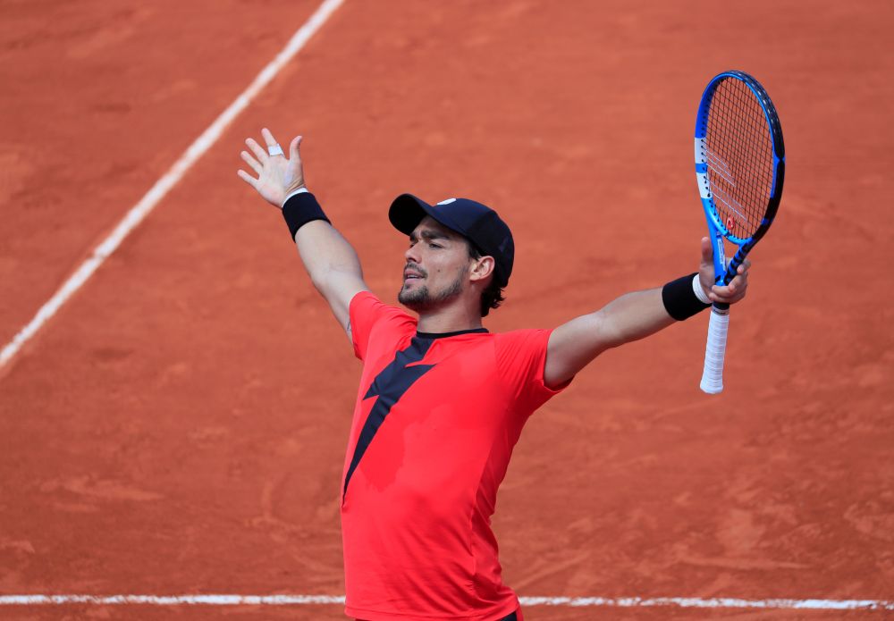 Italy's Fabio Fognini celebrates after winning his third round match against Britain's Kyle Edmund. u00e2u20acu201d Reuters pic