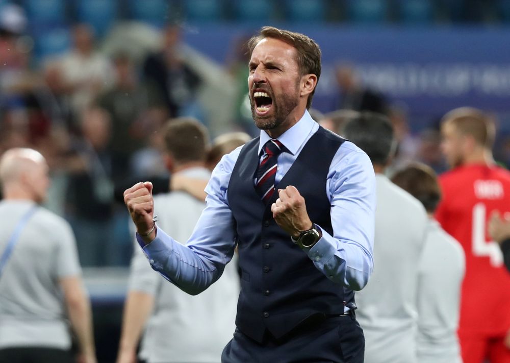 England manager Gareth Southgate celebrates after the match against Tunisia. u00e2u20acu2022 Reuters pic
