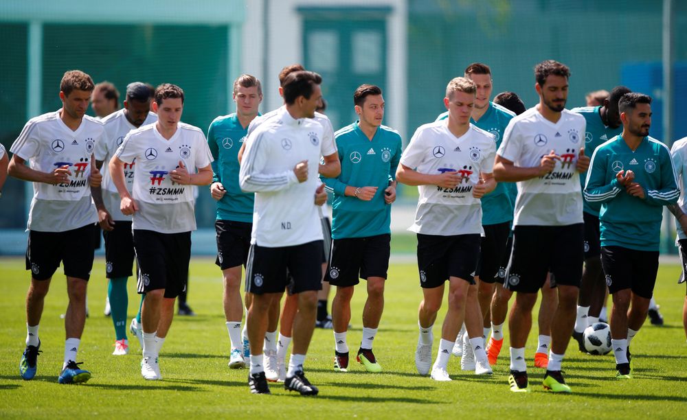 Germany's players during training at Vatutinki CSKA Sports Center, Moscow, June 13, 2018. u00e2u20acu201d Reuters pic