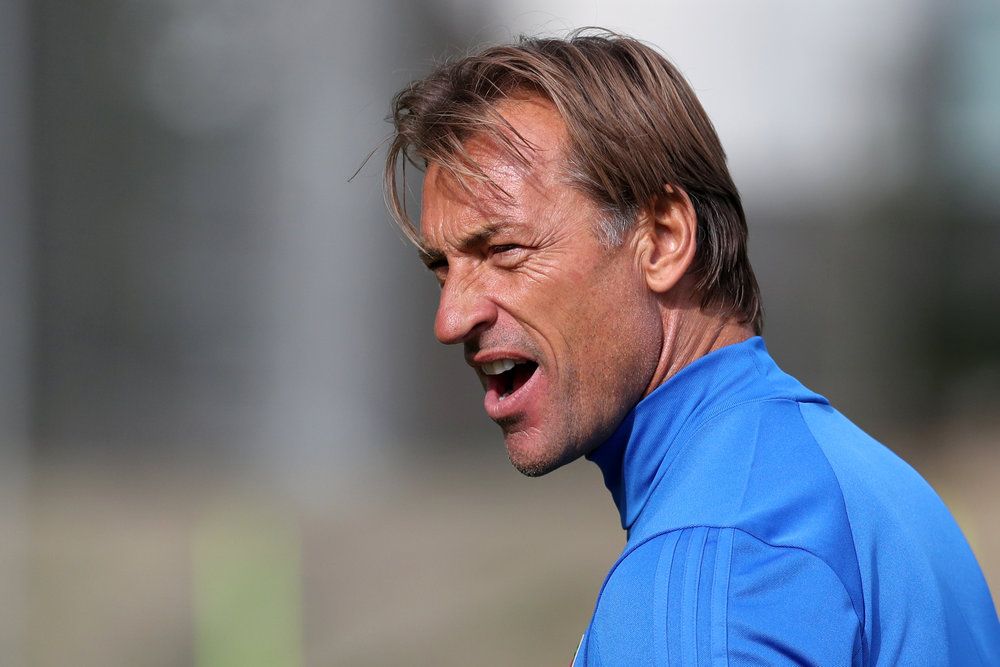 Morocco coach Herve Renard during training in Kaliningrad June 24, 2018. u00e2u20acu201d Reuters pic