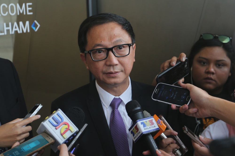 President of Malaysia Retailers Associations James Loke speaks to reporters outside the Ilham Tower in Kuala Lumpur June 5, 2018. u00e2u20acu201d Picture by Ahmad Zamzahuri
