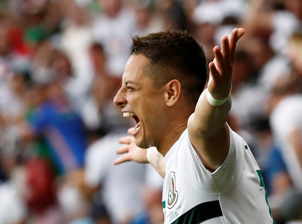 Mexico's Javier Hernandez celebrates scoring their second goal in the World Cup Group F match with South Korea in Rostov-on-Don June 23, 2018. u00e2u20acu201d Reuters pic 