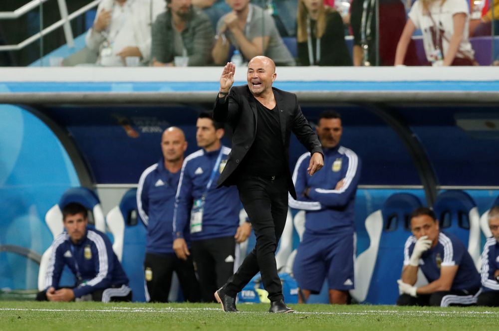 Argentina coach Jorge Sampaoli gestures during the match against Croatia June 21, 2018. u00e2u20acu2022 Reuters pic