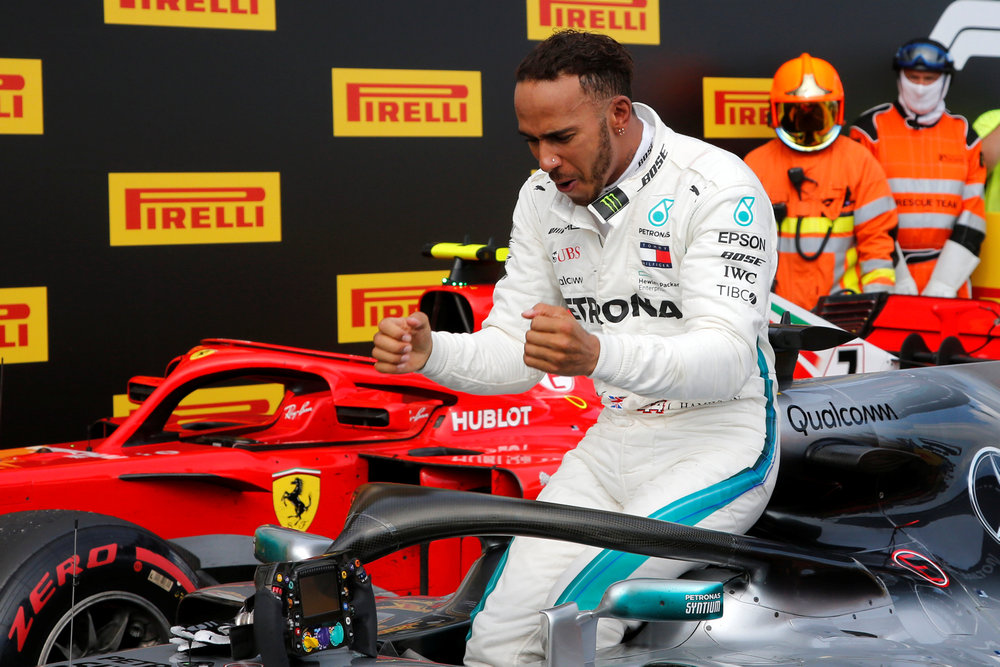 Mercedesu00e2u20acu2122 Lewis Hamilton celebrates in his car after winning the French F1 Grand Prix at Paul Ricard, Le Castellet June 24, 2018. u00e2u20acu201d Reuters pic