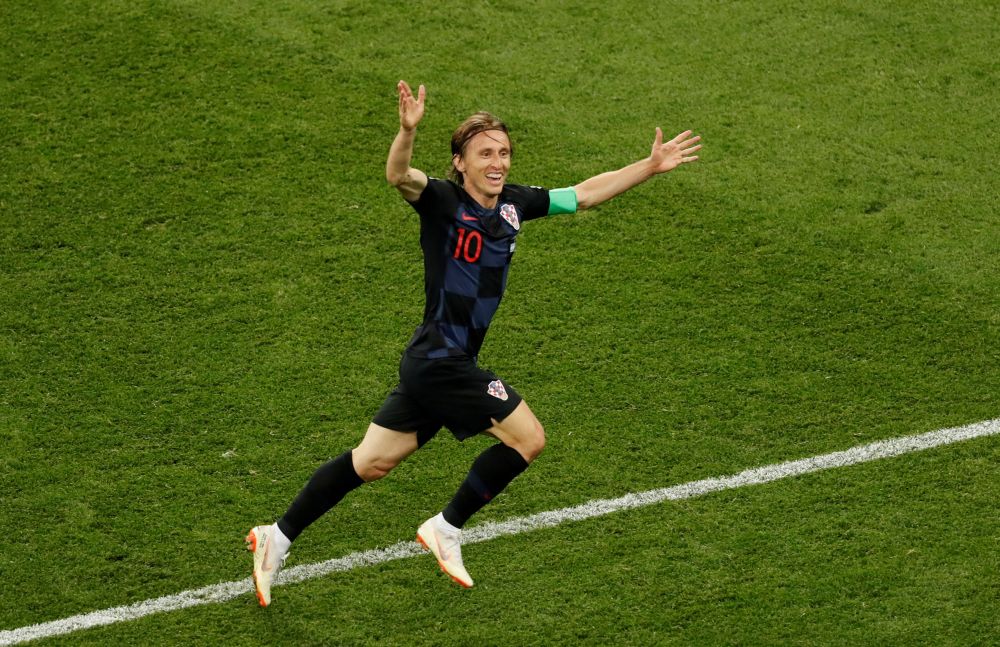 Croatia's Luka Modric celebrates after scoring the second goal against Argentina, June 21, 2018. u00e2u20acu2022 Reuters pic