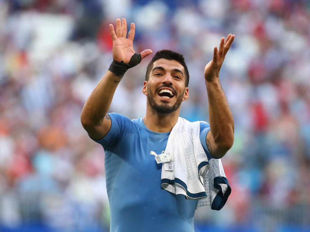 Uruguay's Luis Suarez celebrates after the World Cup Group A match with Russia in Samara June 25, 2018. u00e2u20acu201d Reuters pic 