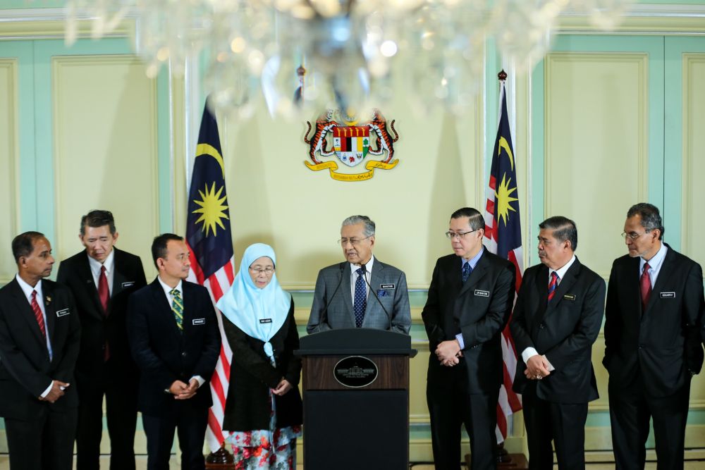 Tun Dr Mahathir Mohamad speaks at a press conference after chairing the weekly Cabinet meeting at Kompleks Perdana Putra in Putrajaya June 6, 2018. u00e2u20acu2022 Picture by Ahmad Zamzahuri