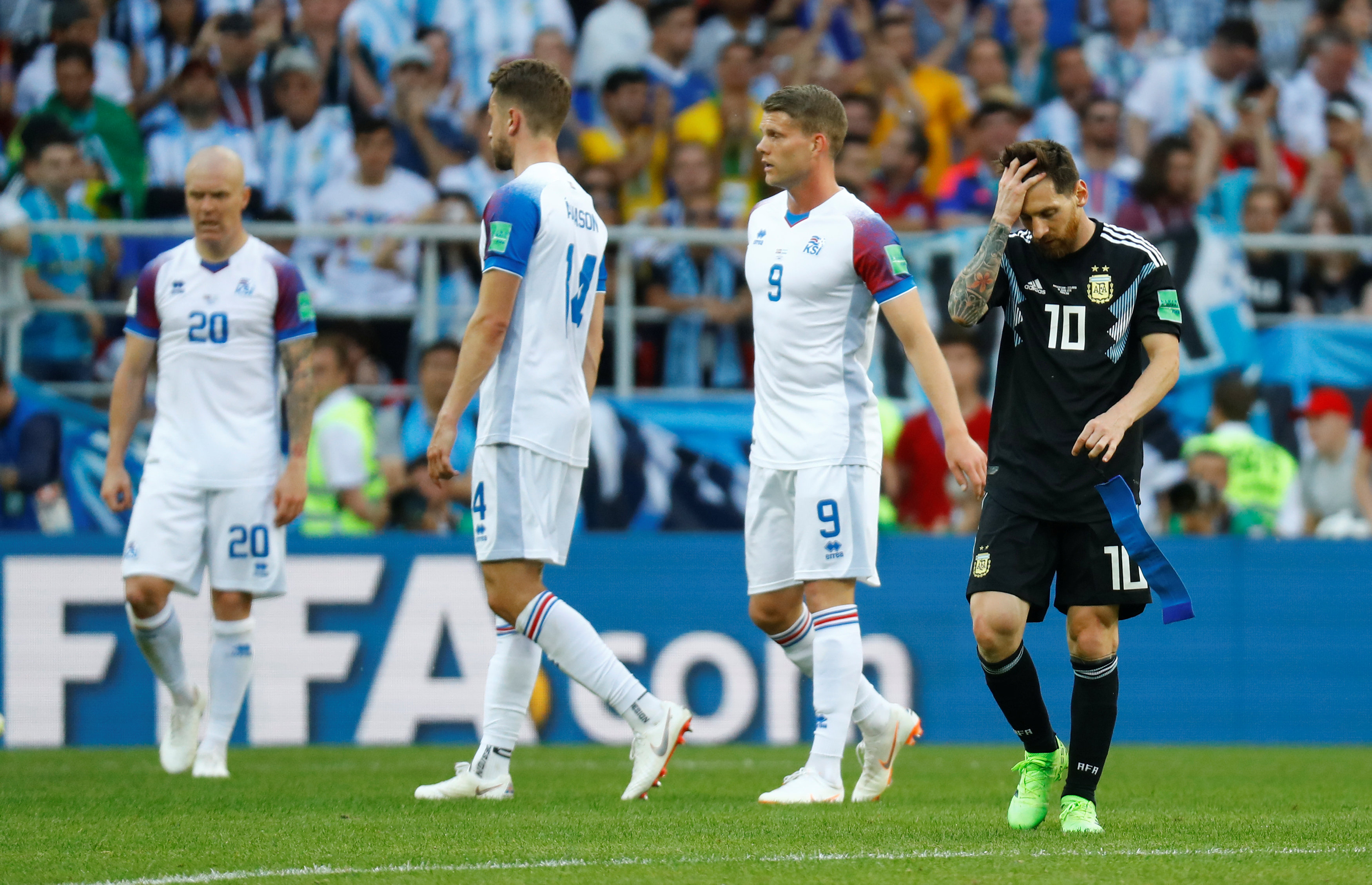 Argentina's Lionel Messi reacts after the match. u00e2u20acu201d Reuters pic