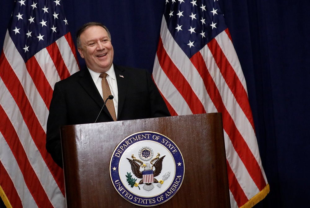 US Secretary of State Mike Pompeo speaks during a news conference following a meeting with North Korea's envoy Kim Yong-chol in New York, May 31, 2018. u00e2u20acu201d Reuters pic