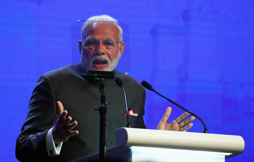 India's Prime Minister Narendra Modi delivers the keynote address at the IISS Shangri-la Dialogue in Singapore June 1, 2018. u00e2u20acu201d Reuters pic