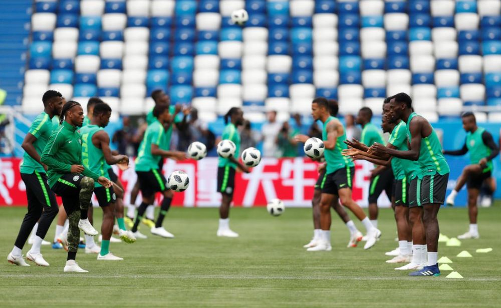 Nigeria players during training in Kaliningrad Stadium, Kaliningrad, Russia, June 15, 2018. u00e2u20acu201d Reuters pic