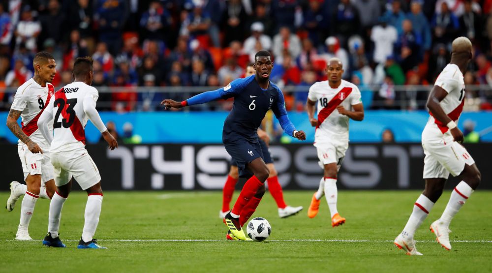 France's Paul Pogba in action during the match against Peru in Yekaterinburg June 21, 2018. u00e2u20acu2022 Reuters pic