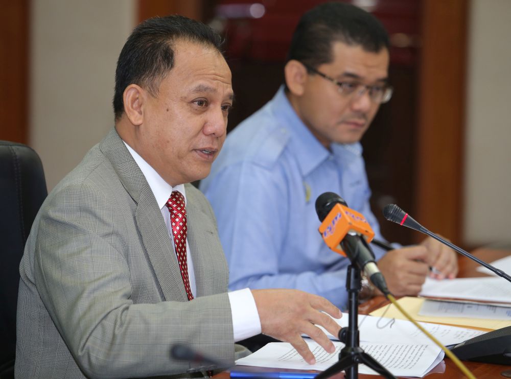 Perak Forestry Department director Datuk Mohamed Zin Yusop speaks to reporters at the Perak Forestry Department, Meru June 11, 2018. u00e2u20acu201d Picture by Marcus Pheongnn