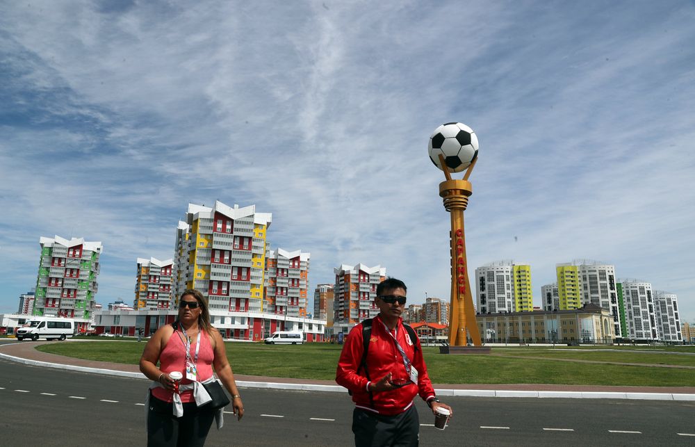 Fans of Peru's football team walk outside the Mordovia Arena in Saransk, Russia June 15, 2018. u00e2u20acu201d Reuters pic