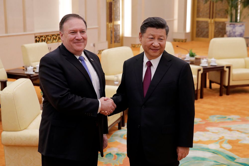 US Secretary of State Mike Pompeo shakes hands with Chinese President Xi Jinping at the Great Hall of the People in Beijing, China, June 14, 2018. u00e2u20acu201d Reuters pic