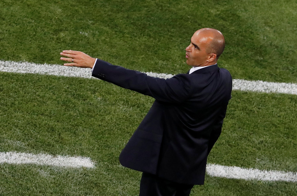 Belgium coach Roberto Martinez gestures during the World Cup Group G match with England in Kaliningrad June 28, 2018. u00e2u20acu201d Reuters pic