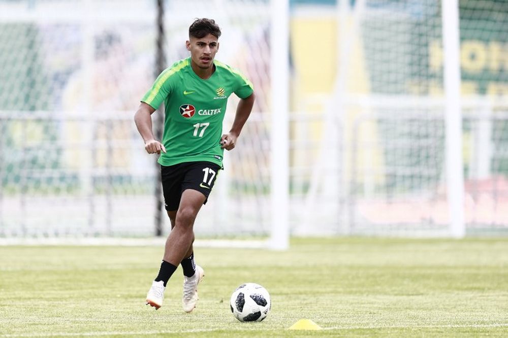 Australiau00e2u20acu2122s forward Daniel Arzani attends a training session in Kazan on June 14, 2018, ahead of the Russia 2018 World Cup football tournament. u00e2u20acu201d AFP pic