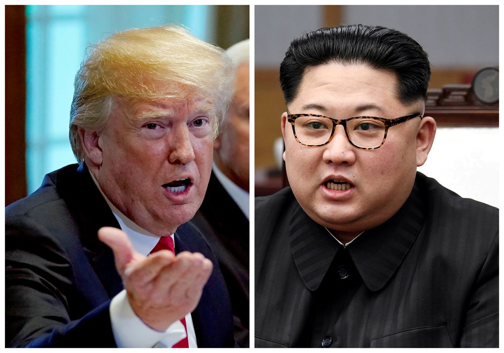 A combination photo shows US President Donald Trump and North Korea leader Kim Jong Un in Washignton DC, May 17, 2018 and in Panmunjom, South Korea, April 27, 2018 respectively. u00e2u20acu201d Reuters pic