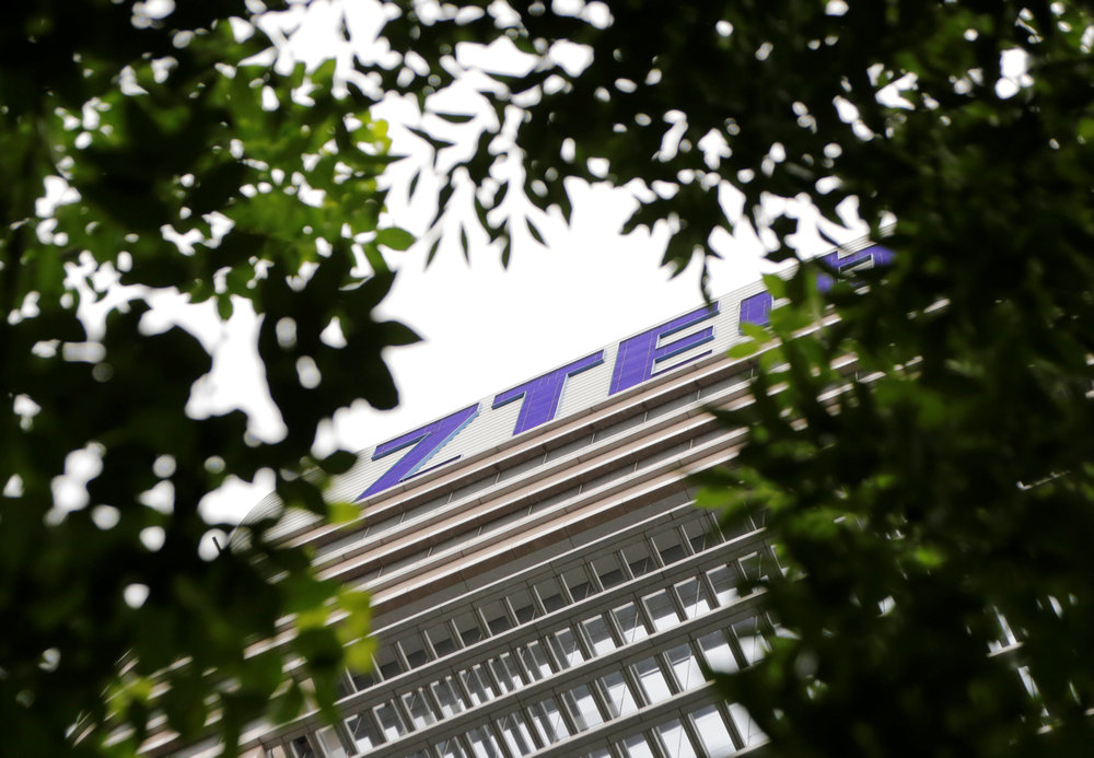 The logo of China's ZTE Corp is seen on the building of ZTE Beijing research and development centre June 13, 2018. u00e2u20acu201d Reuters pic 