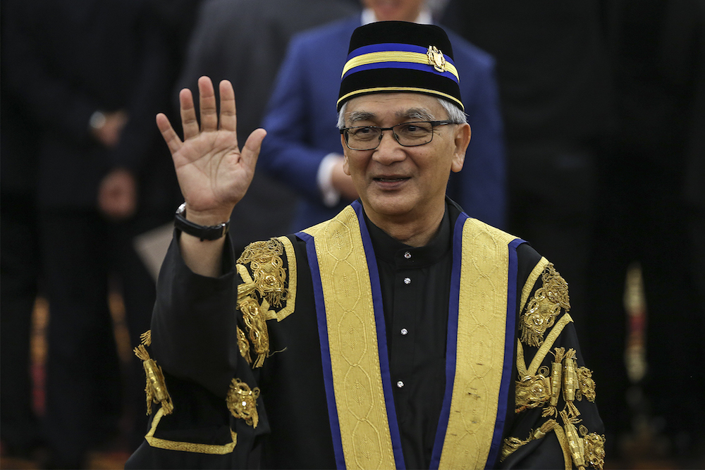 Dewan Rakyat Speaker Datuk Mohamad Ariff Md Yusof waves before a photo call, July 16, 2018. u00e2u20acu201d Picture by Azneal Ishak