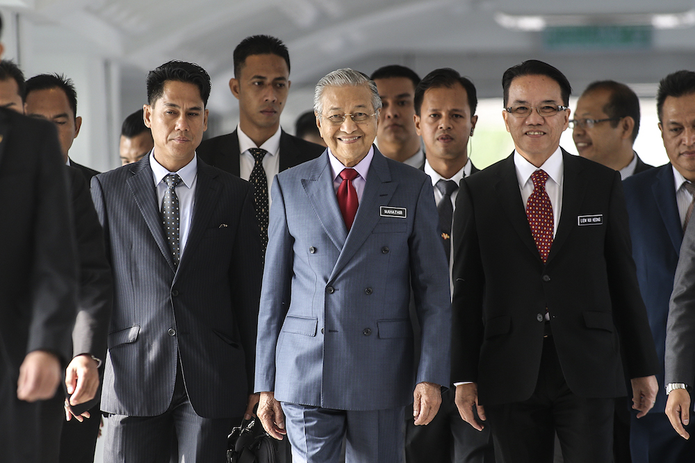 Prime Minister Tun Dr Mahathir Mohamad Ismail arrives for the 14th Parliament Session, July 16, 2018. u00e2u20acu201d Picture by Azneal Ishak