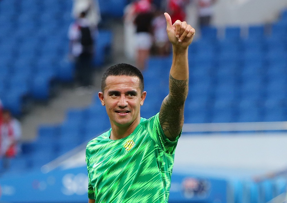 Australiau00e2u20acu2122s Tim Cahill gestures at the end of the match against Peru at the Fisht Stadium in Sochi June 26, 2018. u00e2u20acu201d Reuters pic