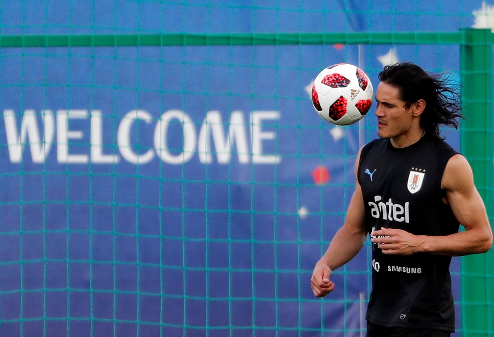 Uruguay's Edinson Cavani during training at Nizhny Novgorod in Russia July 5, 2018. u00e2u20acu201d Reuters pic
