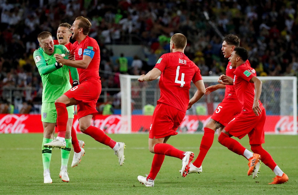 England's Eric Dier celebrate winning the penalty shootout with team mates at the Spartak Stadium in Moscow July 3, 2018. u00e2u20acu201d Reuters pic 