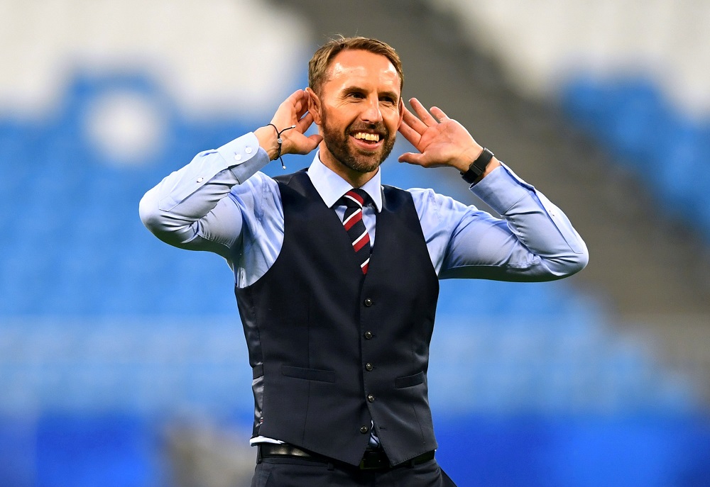 England manager Gareth Southgate salutes their fans after the match against Sweden at Samara Arena in Russia July 7, 2018. u00e2u20acu201d Reuters pic