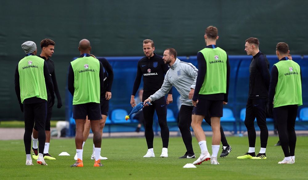 England's Harry Kane and team mates during training in Saint Petersburg July 10, 2018. u00e2u20acu201d Reuters pic