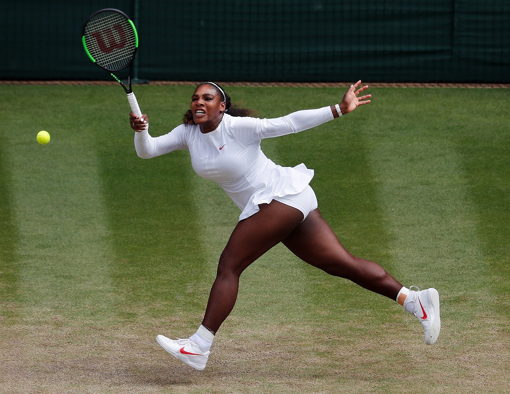 Serena Williams  in action during her quarter final match against Camila Giorgi in London July 10, 2018. u00e2u20acu201d Reuters pic