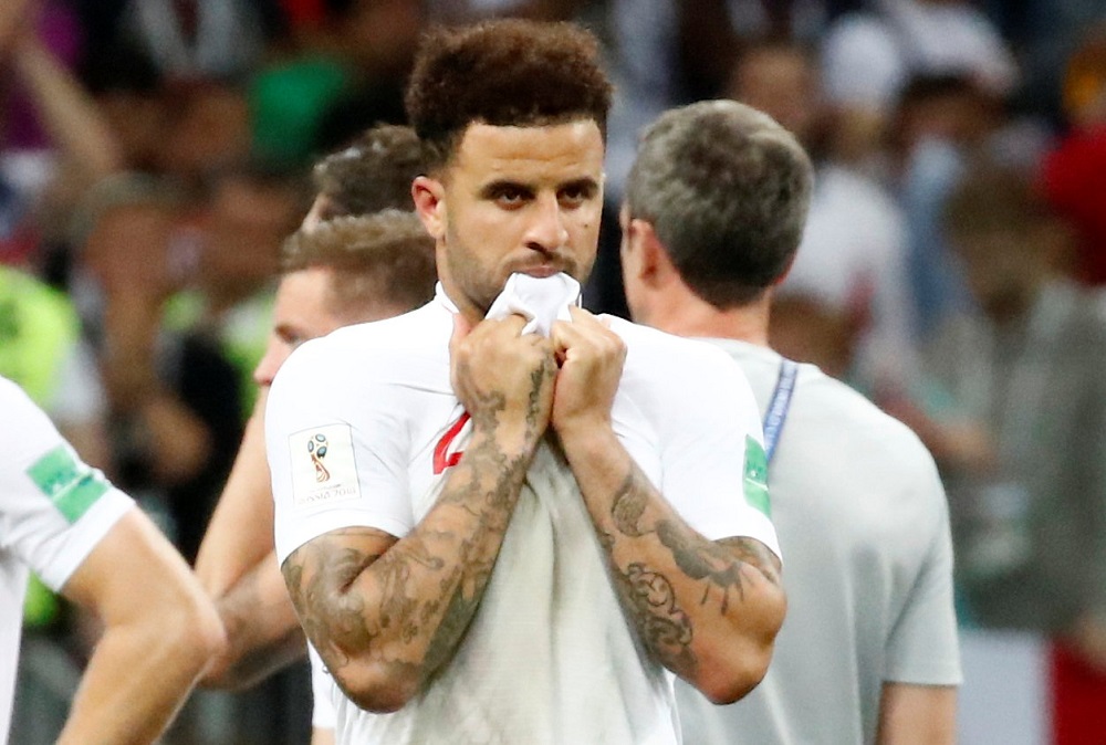 Kyle Walker looks dejected after the match against Croatia July 11, 2018. u00e2u20acu201d Reuters pic