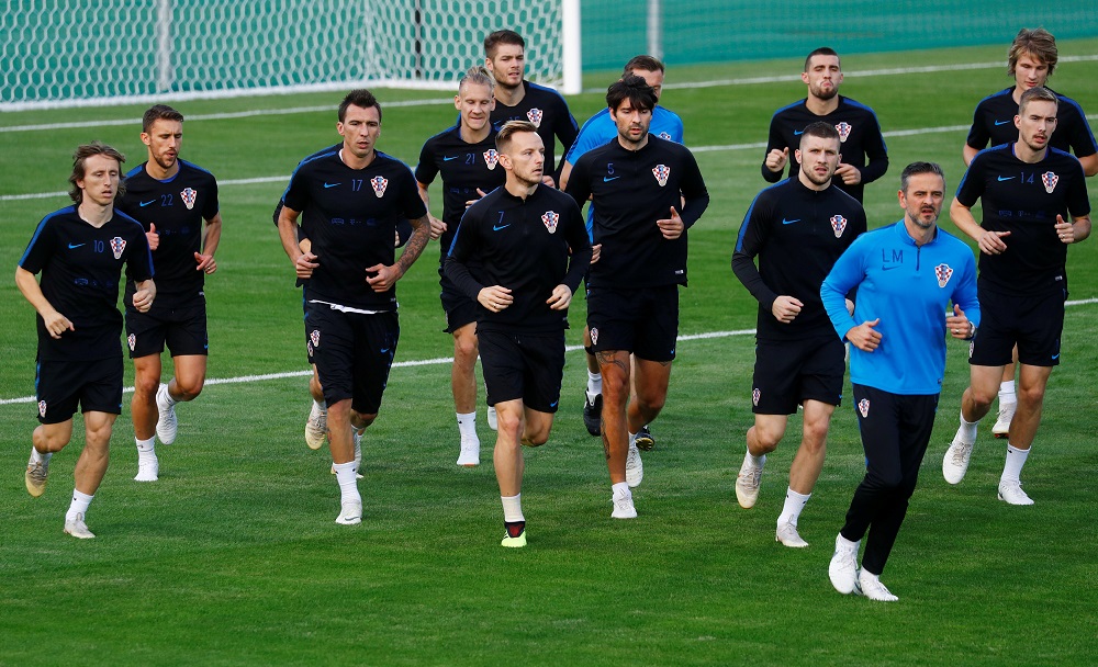 Croatia players during training at the Luzhniki Training Field in Moscow July 13, 2018. u00e2u20acu201d Reuters pic 